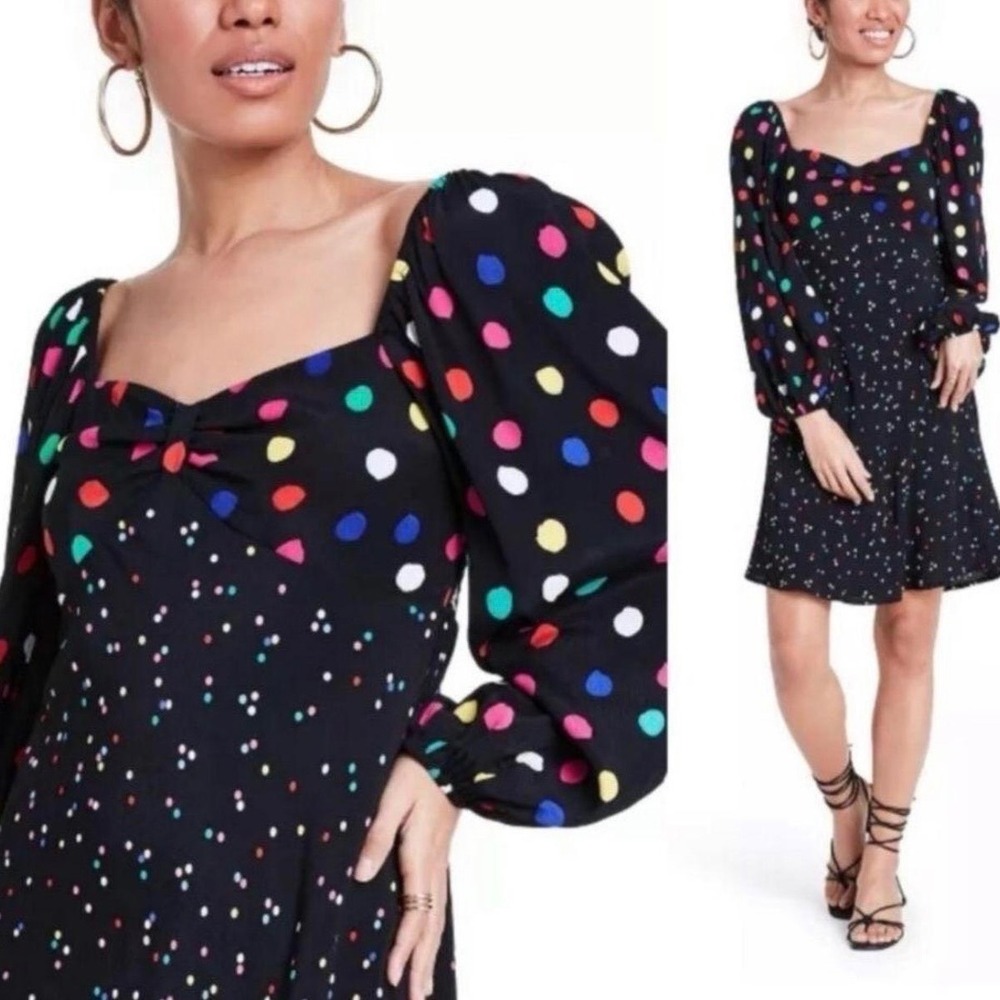RIXO x Target Polka Dot Sweetheart Puff Sleeve Swing Dress Size 12 Limited